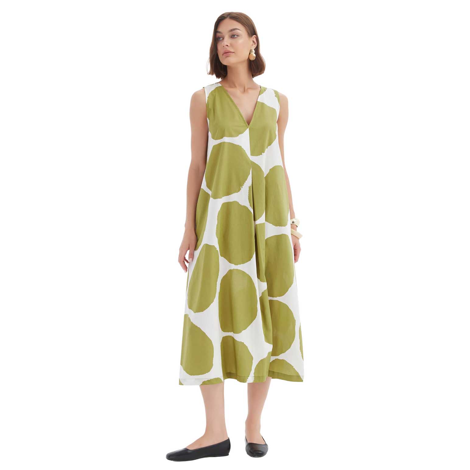 TIRELLI Inverted Pleat Poplin Dress